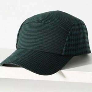 Anthropologie Plaid Menswear 5-panel Cap - Green Black Houndstooth